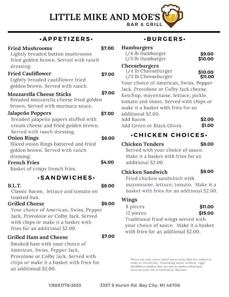 Little Mike and Moe's Menu image 2